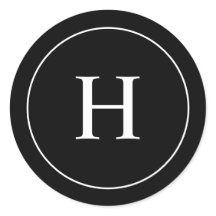 Monogramme élégant personnalisé noir et blanc