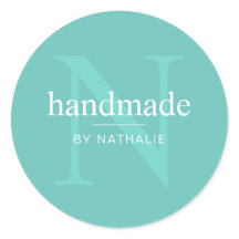 Monogramme élégant turquoise artisanat personnalis