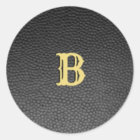 Monogramme en cuir noir Faux personnalisé