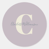 Monogramme et nom personnalisés simples à Lilac