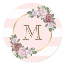 Monogramme Initial Floral Rose Gold
