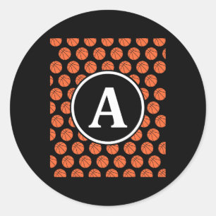 Sticker Rond Monogramme Initiales Nom Lettre A Motif Sport Spo