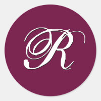 Monogramme Invitation Sceau "R" Vin personnalisabl