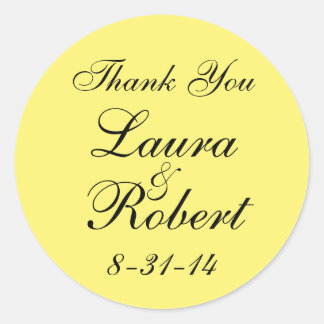 Sticker Rond Monogramme jaune simple