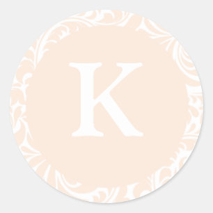 Sticker Rond Monogramme K ivoire Couleur Mariage Monogrammes In
