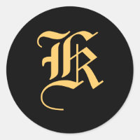 Monogramme "K" or couleur sur noir