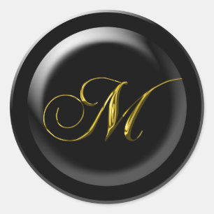 Sticker Rond Monogramme M fantaisie