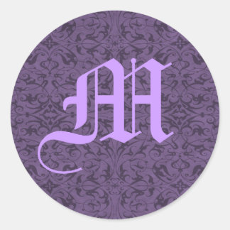 Sticker Rond Monogramme M personnalisable