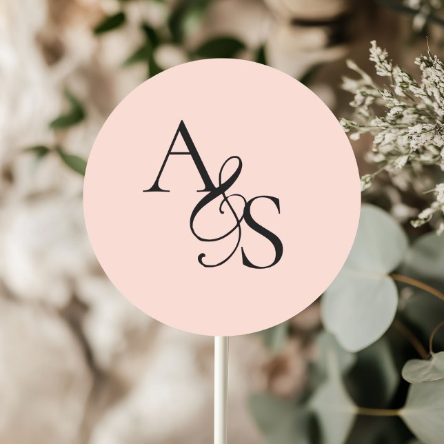 Sticker Rond Monogramme, Mariage (Personalized, Elegant, Classic, Monogram, Wedding Sticker.)
