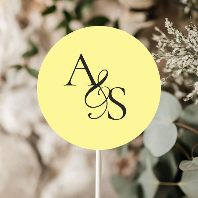 Sticker Rond Monogramme, Mariage (Personalized, Elegant, Classic, Monogram, Wedding Sticker.)