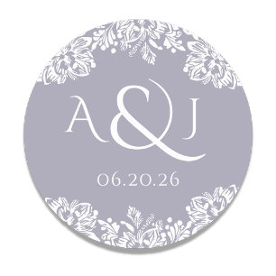 Sticker Rond Monogramme Mariage classique de Norwich