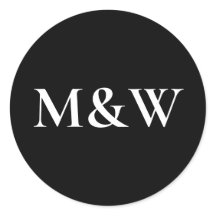 Monogramme Mariage moderne noir et blanc