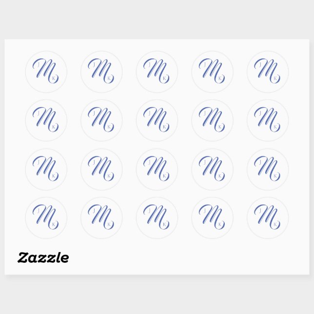 Sticker Rond Monogramme Mariage simple (Feuille)