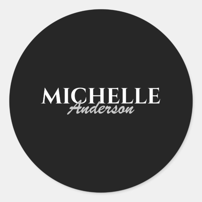 Sticker Rond Monogramme moderne simple (Devant)