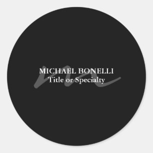 Sticker Rond Monogramme moderne tendance initial professionnel