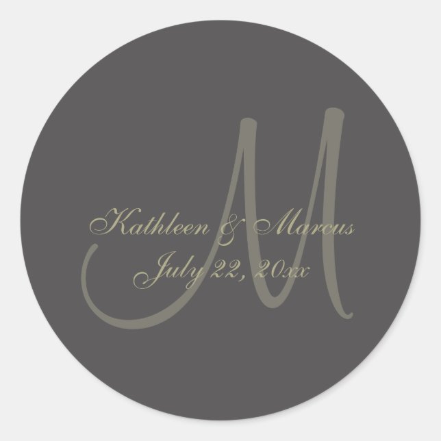 Sticker Rond Monogramme noir et or (Devant)