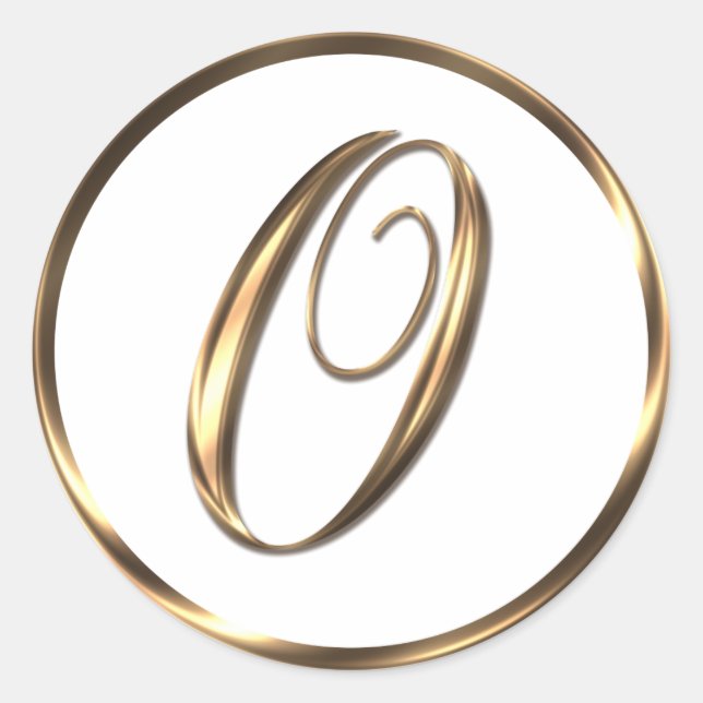 Sticker Rond Monogramme O Faux Bronze (Devant)