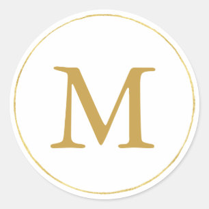 Sticker Rond Monogramme or