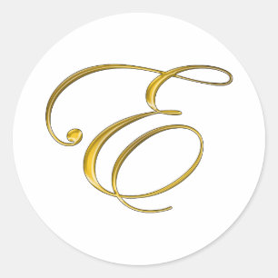 Sticker Rond Monogramme Or E