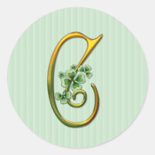 Sticker Rond Monogramme or irlandais C