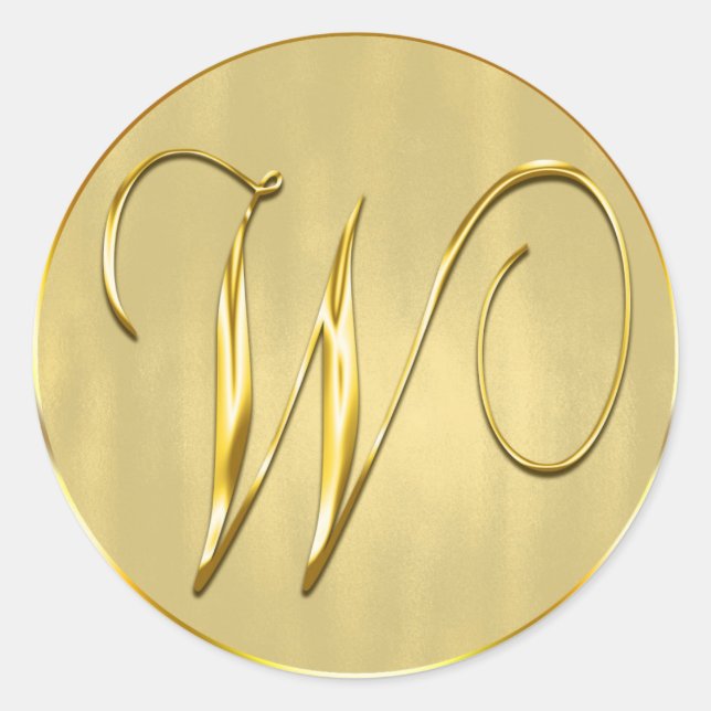 Sticker Rond Monogramme or W Sceau (Devant)