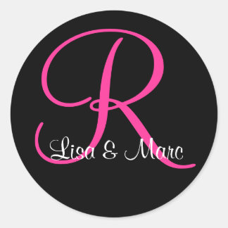 Sticker Rond Monogramme personnalisable
