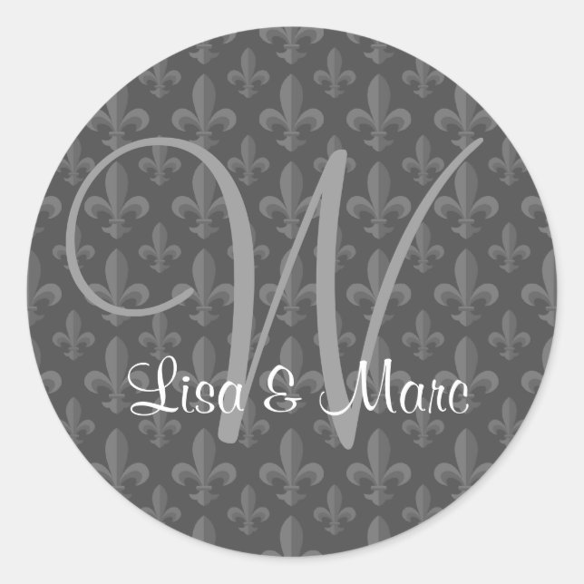 Sticker Rond Monogramme personnalisable (Devant)