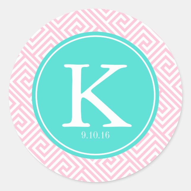 Sticker Rond Monogramme personnalisé (Devant)