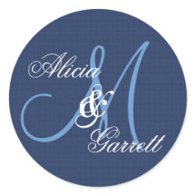 Monogramme personnalisé Mariage bleu nuit V21