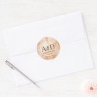 Monogramme personnalisé Mariage rustique tranche d