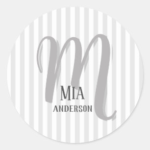 Sticker Rond Monogramme personnalisé Vibe du matin