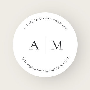 Sticker Rond Monogramme Produit Logo Marketing Blanc