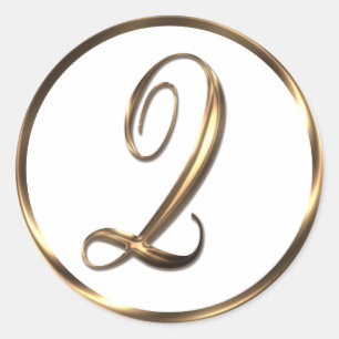 Sticker Rond Monogramme Q Faux Bronze
