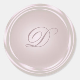 Sticker Rond Monogramme rond rose