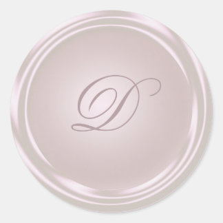 Sticker Rond Monogramme rond rose