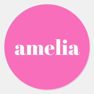 Sticker Rond Monogramme rose chaud