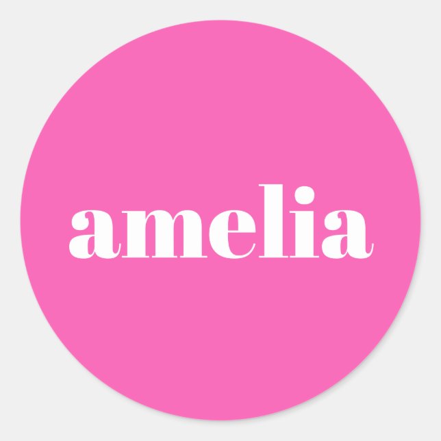 Sticker Rond Monogramme rose chaud (Devant)