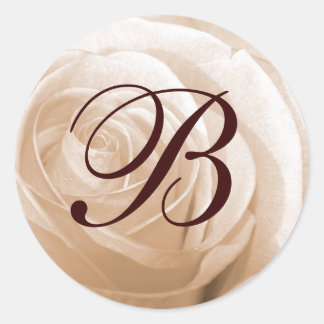 Sticker Rond Monogramme Rose personnalisable