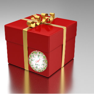 Sticker Rond Monogramme Rouge Noël vert Classic Round St