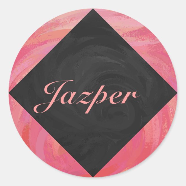 Sticker Rond Monogramme saumon Swirl (Devant)