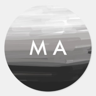 Sticker Rond Monogramme simple ajoutez votre lettre de nom homm