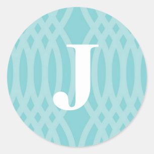 Sticker Rond Monogramme tissé orné - Lettre J