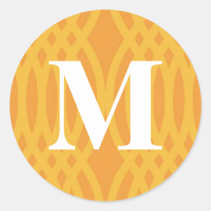 Sticker Rond Monogramme tissé orné - Lettre M