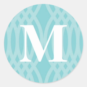 Sticker Rond Monogramme tissé orné - Lettre M