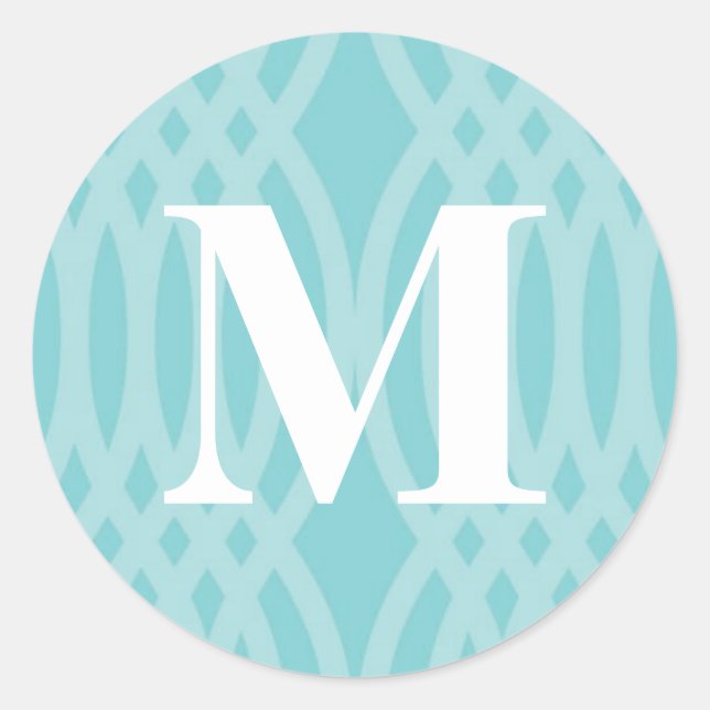 Sticker Rond Monogramme tissé orné - Lettre M (Devant)