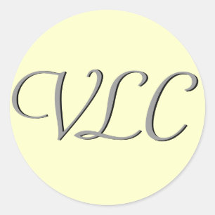 Sticker Rond Monogramme Trois bâton crème et gris