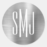 Monogramme trois lettres en feuille d'argent