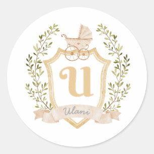 Sticker Rond Monogramme U Neutre