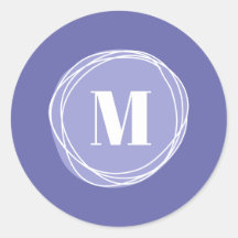 Monogramme violet moderne pour fille