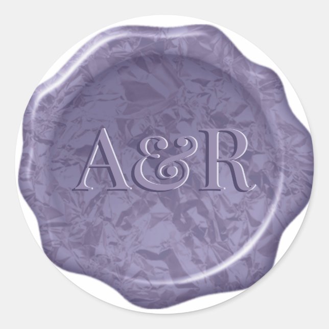 Sticker Rond Monographie du joint de cire métallique violet, (Devant)